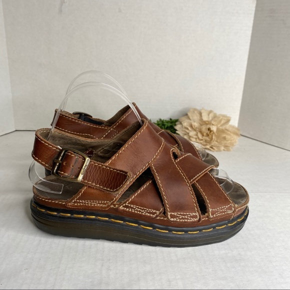 Dr. Martens Shoes - Vintage Dr. Martens Brown Leather Sandals 9671 6M
